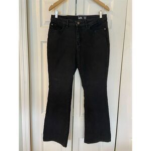 Lee Women's Bootcut Jeans Size 12 Black Mid Rise Dark Wash Denim